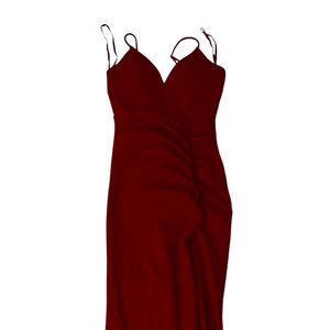 Windsor High Slit Red Gown